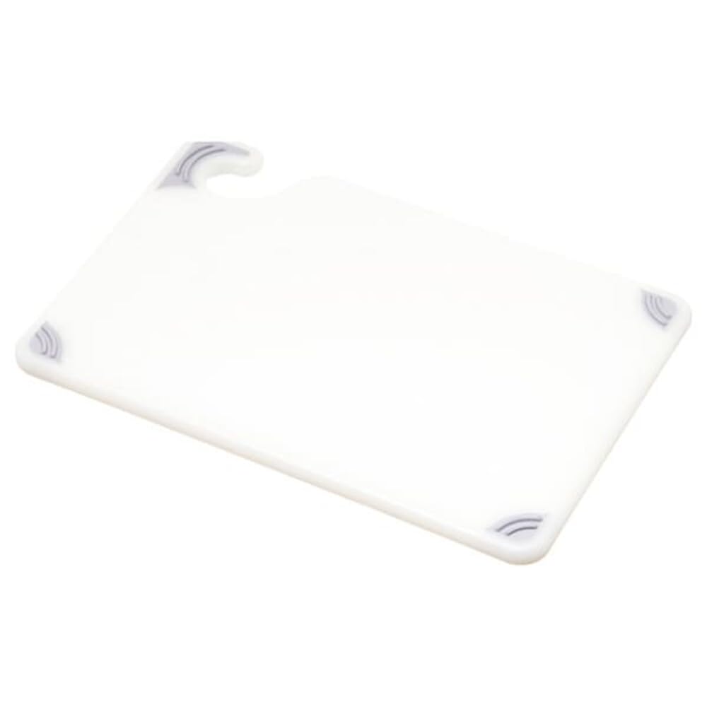 San Jamar Saf-T-Grip Plastic Cutting Board with Safety Hook, 6" x 9" x 0.375", Black