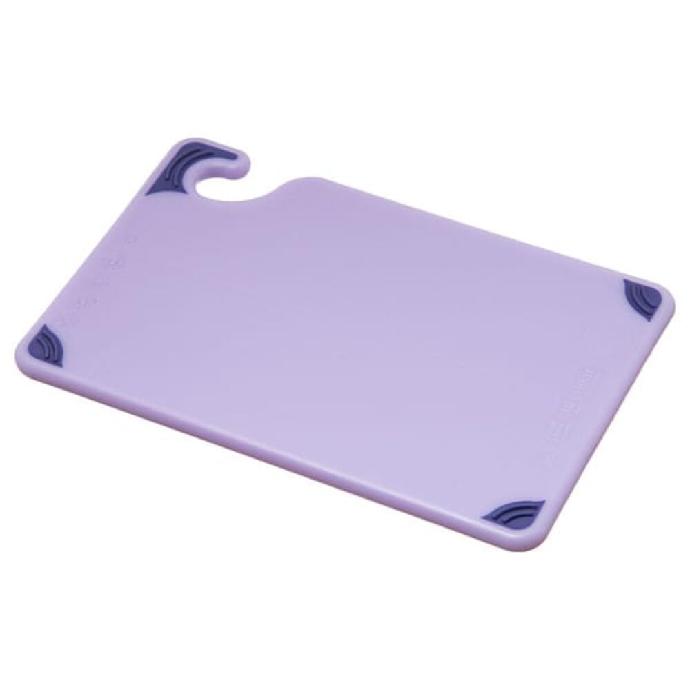 San Jamar Saf-T-Grip Plastic Cutting Board with Safety Hook, 6" x 9" x 0.375", Black