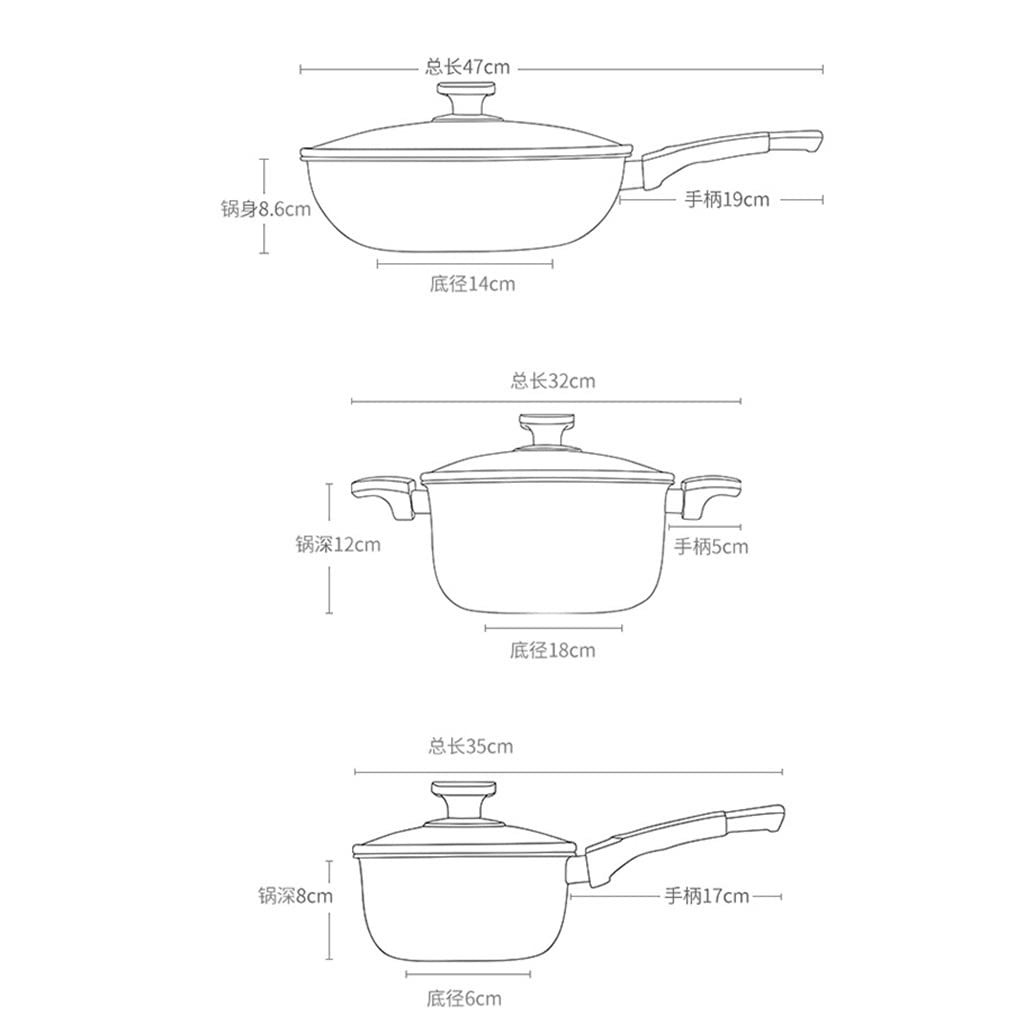 MIIKHI Stainless Steel Nonstick Induction Cookware Set