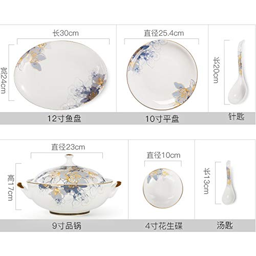 Ceram Plates 46pcs Porcelain Sunshine Kitchen Utensil Set Dinnerware Set Bone China Dishes Fancy Plates and Bowls Set