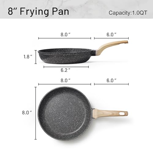CAROTE Nonstick Granite Frying Pan & Omelet Skillet