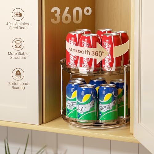 LAMU 2-Tier 9.25" Lazy Susan Rotating Organizer Rack