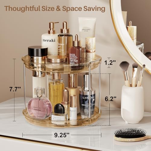 LAMU 2-Tier 9.25" Lazy Susan Rotating Organizer Rack