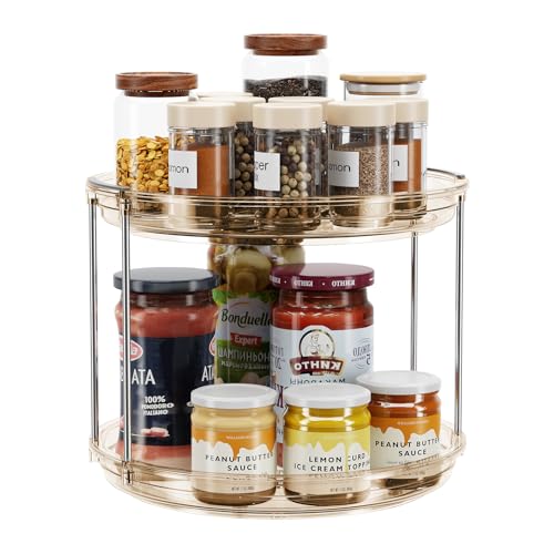 LAMU 2-Tier 9.25" Lazy Susan Rotating Organizer Rack