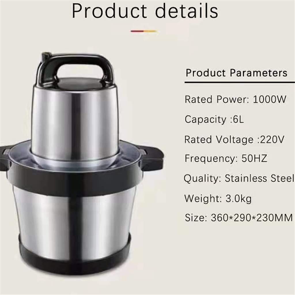 ONMYJFD 6L 220V 1000W Multifunction Meat Grinder Machine Chopper Mincer Stainless Steel Garlic Vegetable Blender Mixer