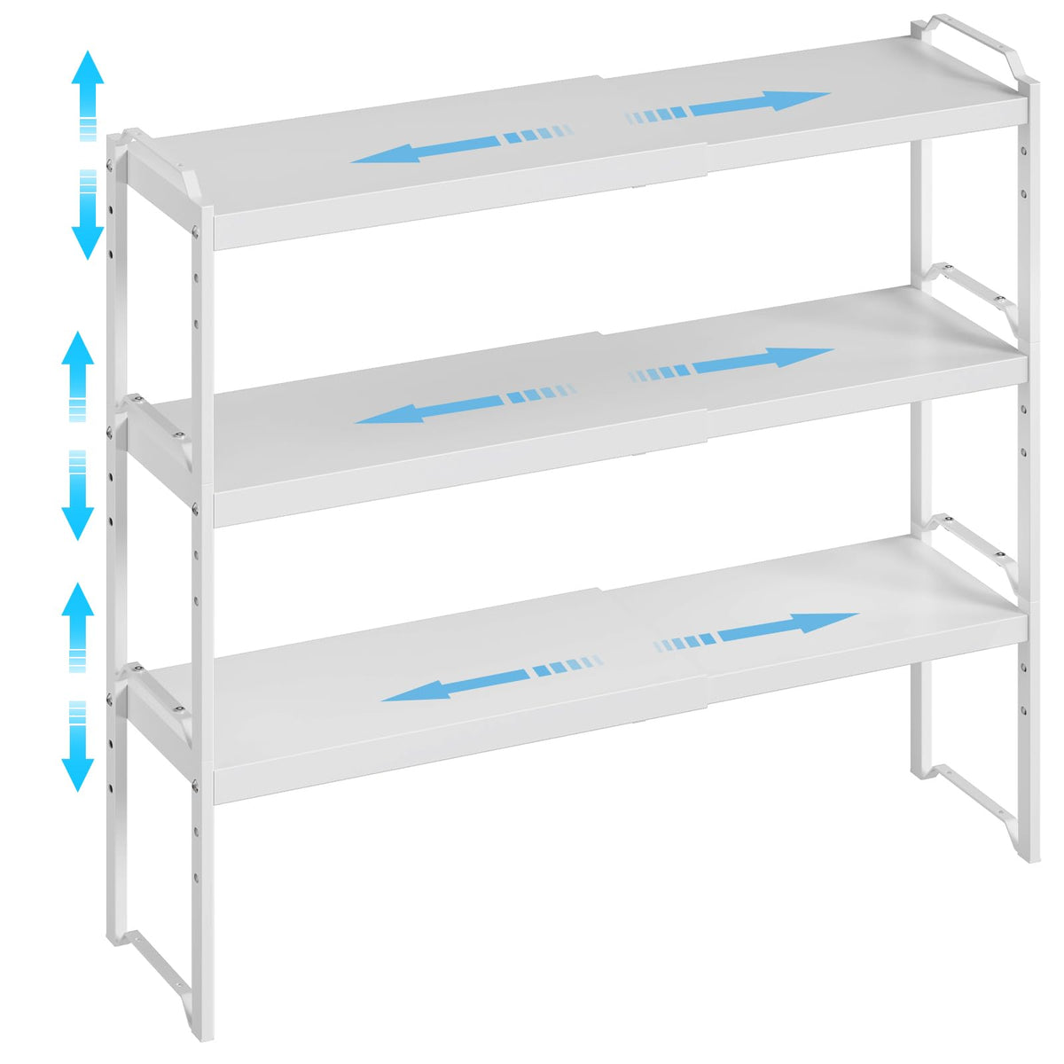 2-Pack Expandable Adjustable Kitchen Cabinet Organizer Shelves
