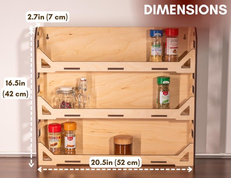 GHCUHJ 3-Tier Wooden Spice Rack & Countertop Organizer