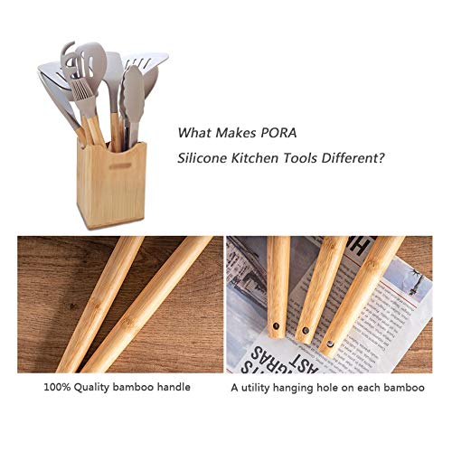 14 Pcs Kitchen Utensils Silicone Cooking Tools Colander Soup Spoon Spatula Brush Pasta Server Egg Beater Food Tongs Kitchen Tools