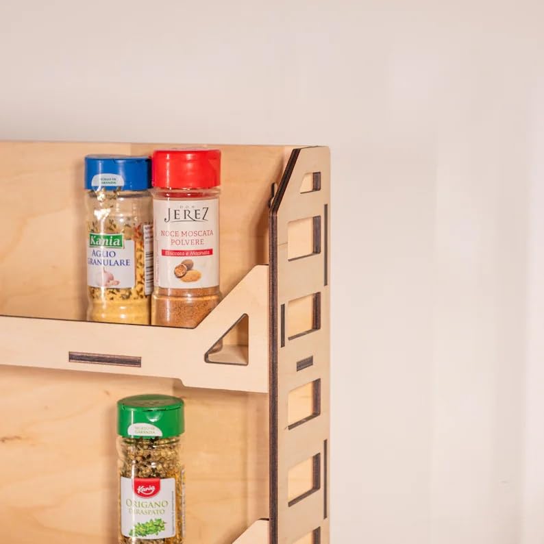 GHCUHJ 3-Tier Wooden Spice Rack & Countertop Organizer