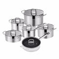 12-Piece Stainless Steel Cookware Set with Glass Lids