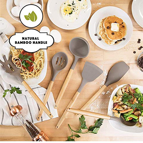 14 Pcs Kitchen Utensils Silicone Cooking Tools Colander Soup Spoon Spatula Brush Pasta Server Egg Beater Food Tongs Kitchen Tools