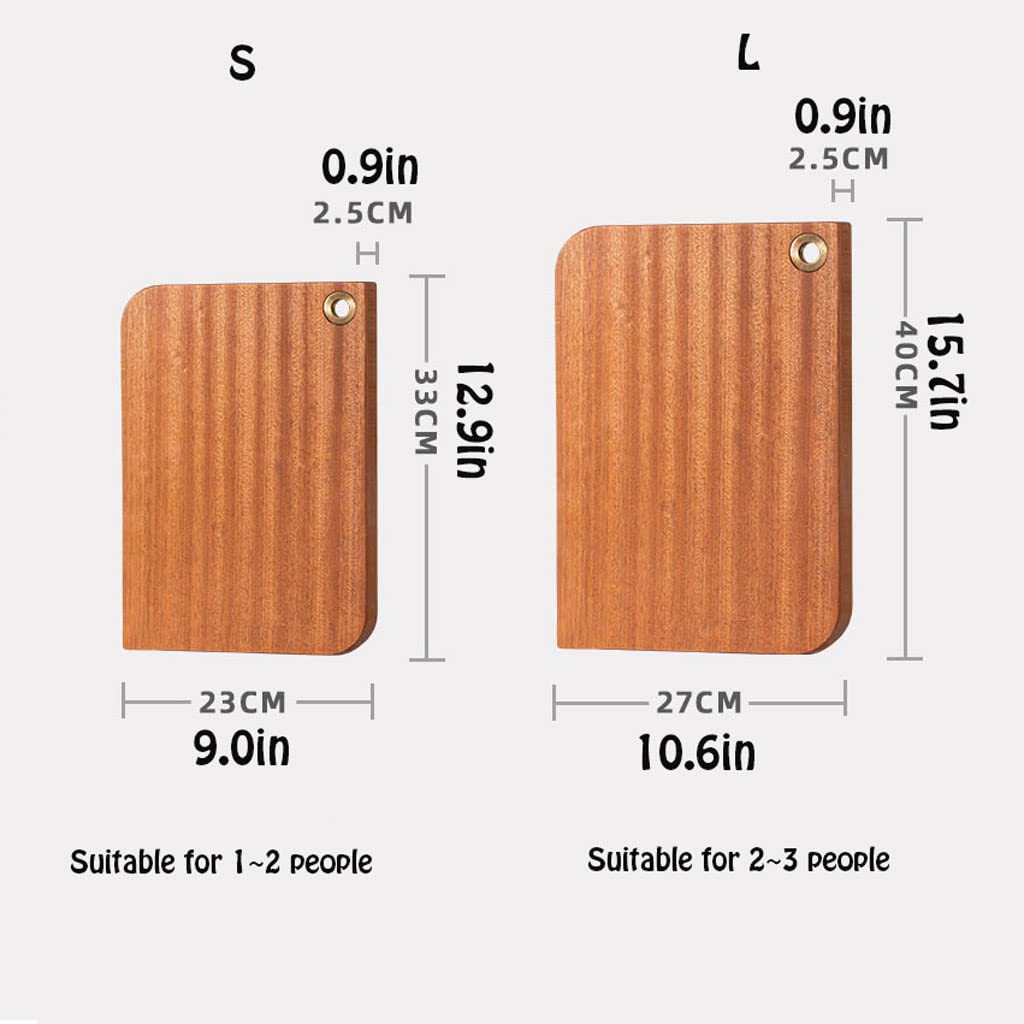 USZWBY Premium Thickened Wooden Cutting Board for Kitchen Double Sided with Handles for Meat Fish Vegetable Cheese Cutting Board for Carving Meat Or Vegetables