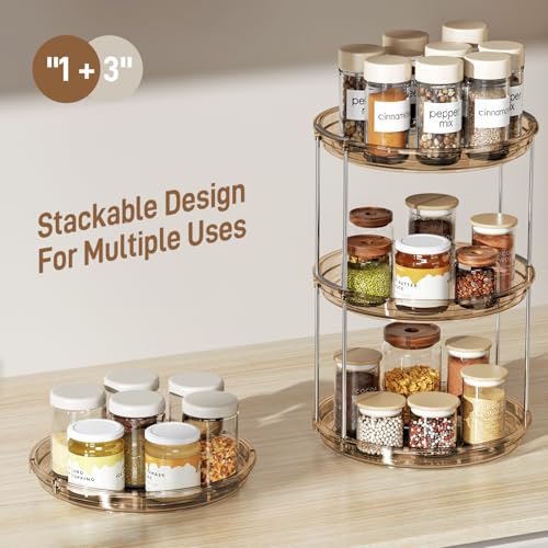 LAMU 2-Tier 9.25" Lazy Susan Rotating Organizer Rack