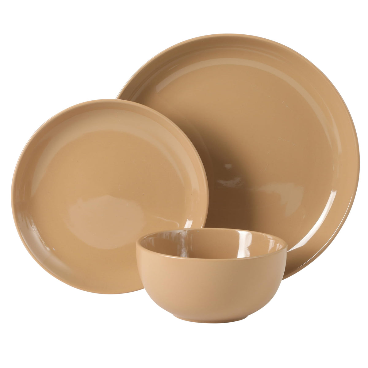 Gibson Home Plates and Bowls Set, 12 Piece Dinnerware Set for 4