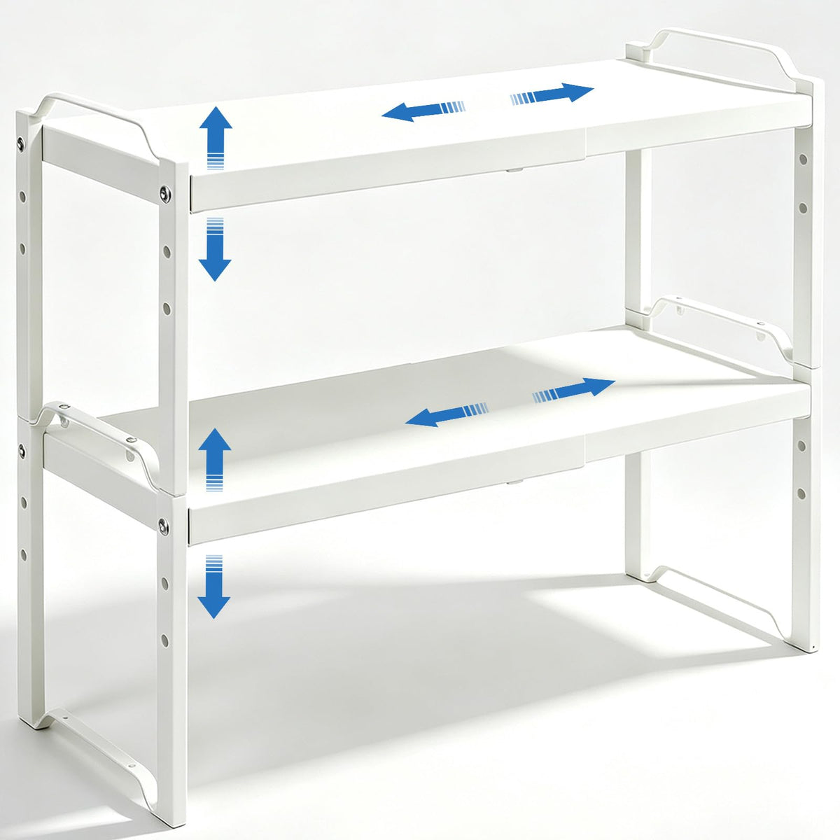 2-Pack Expandable Adjustable Kitchen Cabinet Organizer Shelves