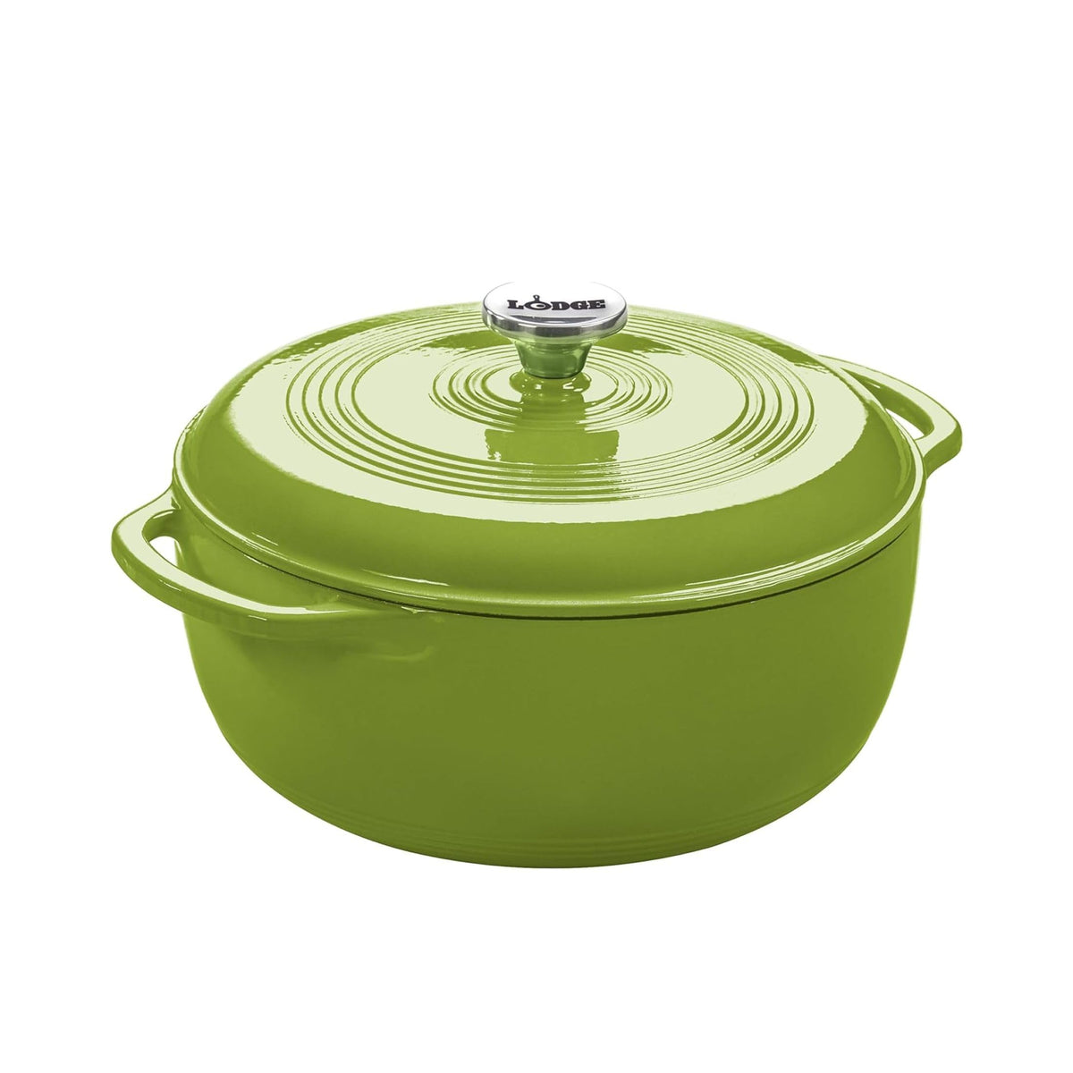 Lodge Essential Enamel Cast Iron Dutch Oven 6 Quarts - Perfect for Bread Baking, Braising, Marinating & Slow Cooking, Features Moisture-Sealing Lid & Dual Handles, Kitchen Essentials, Midnight Chrome