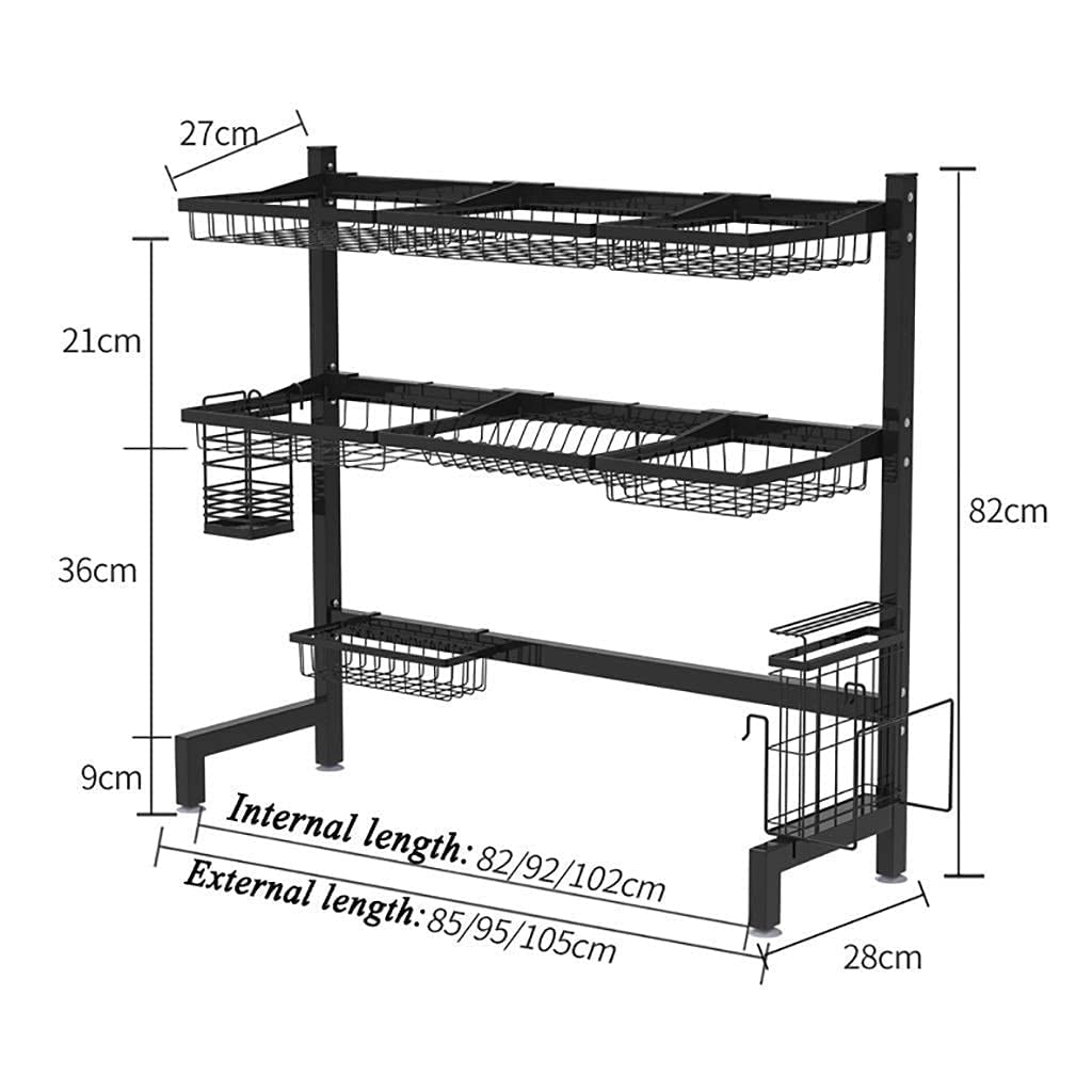 2-Tier Stainless Steel Dish Drying Rack with Cutlery Holder