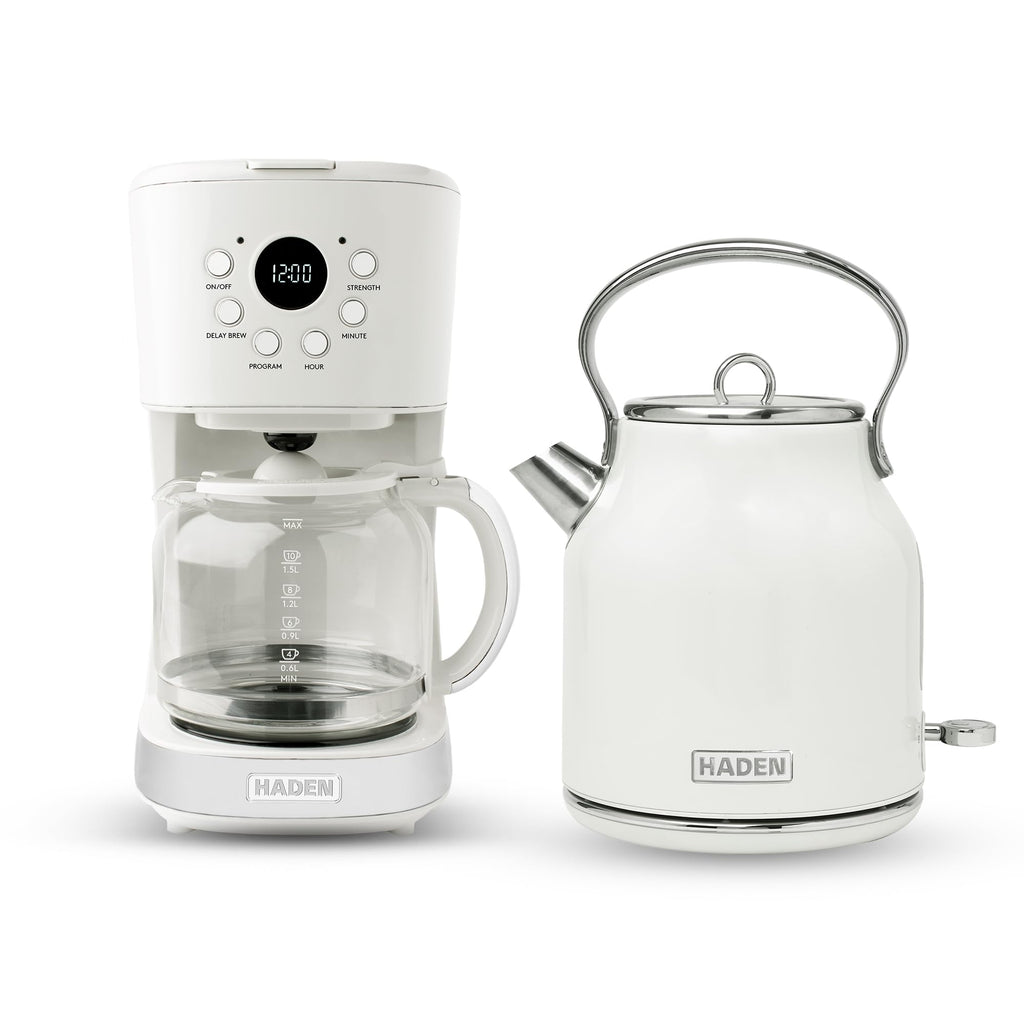 HADEN 12 Cup Programmable Coffee Maker & Heritage 1.7L Electric Tea Kettle
