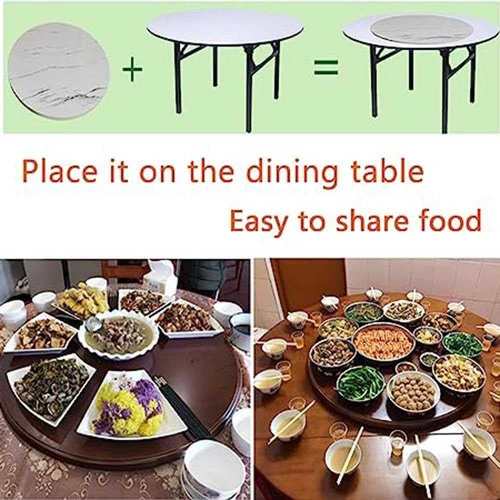 360° Turntable Rotating Wooden Serving Tray for Kitchen & Dining Table Sturdy & Spacious Perfect for Entertaining & Serving at Large Gatherings
