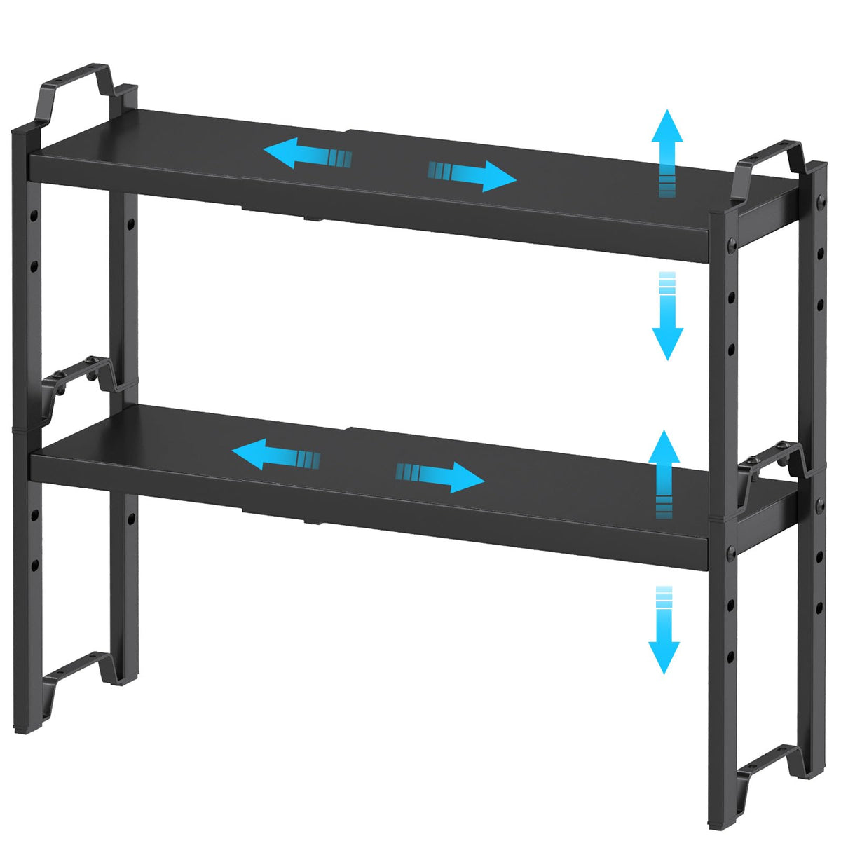 2-Pack Expandable Adjustable Kitchen Cabinet Organizer Shelves