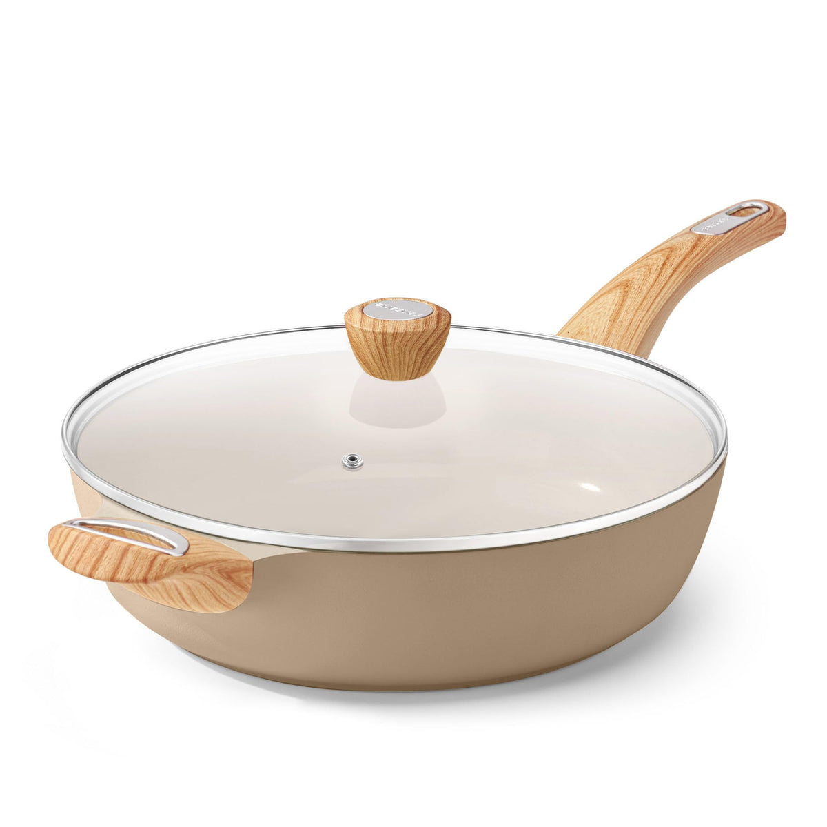 SENSARTE Ceramic Nonstick Deep Frying Pan with Lid