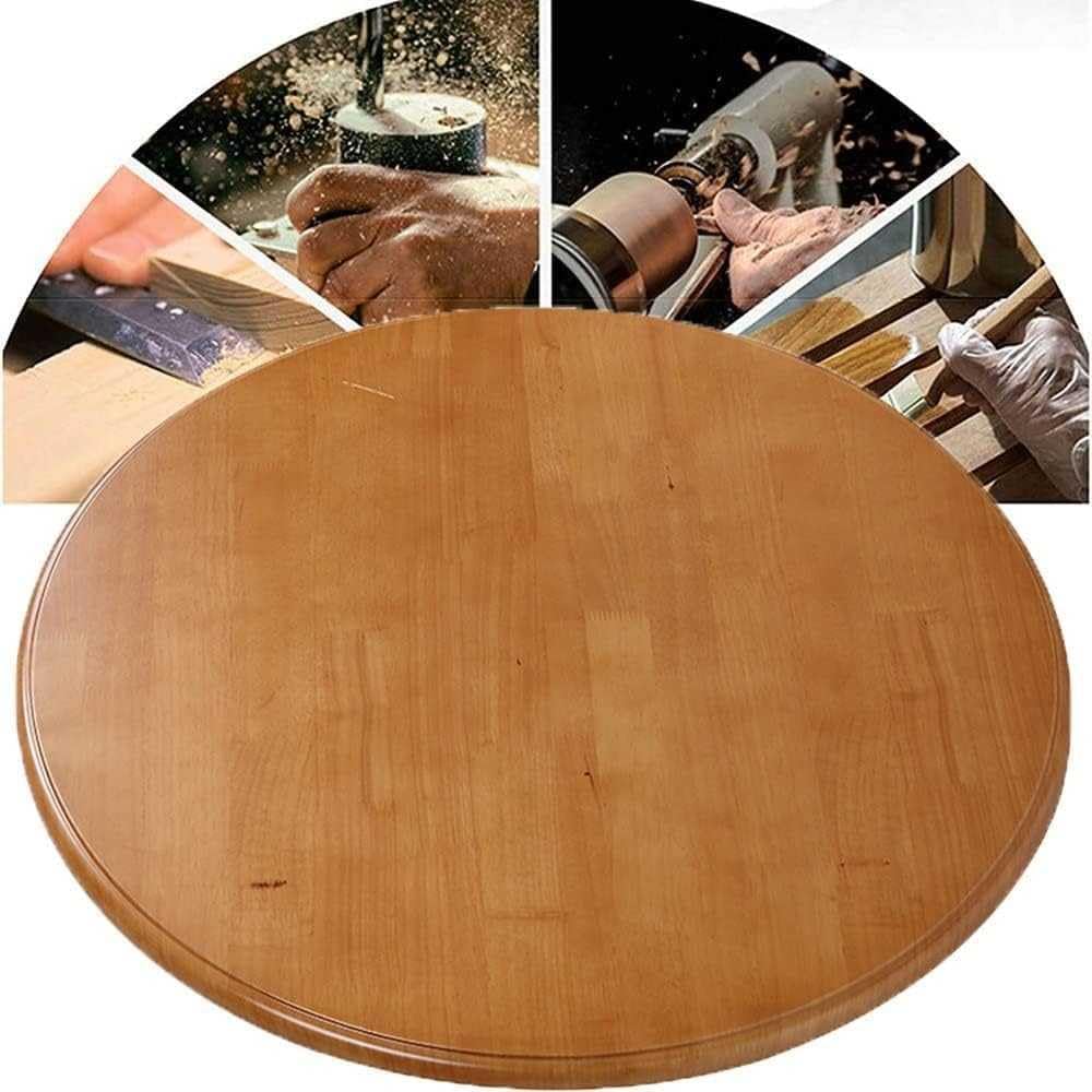 360° Turntable Rotating Wooden Serving Tray for Kitchen & Dining Table Sturdy & Spacious Perfect for Entertaining & Serving at Large Gatherings