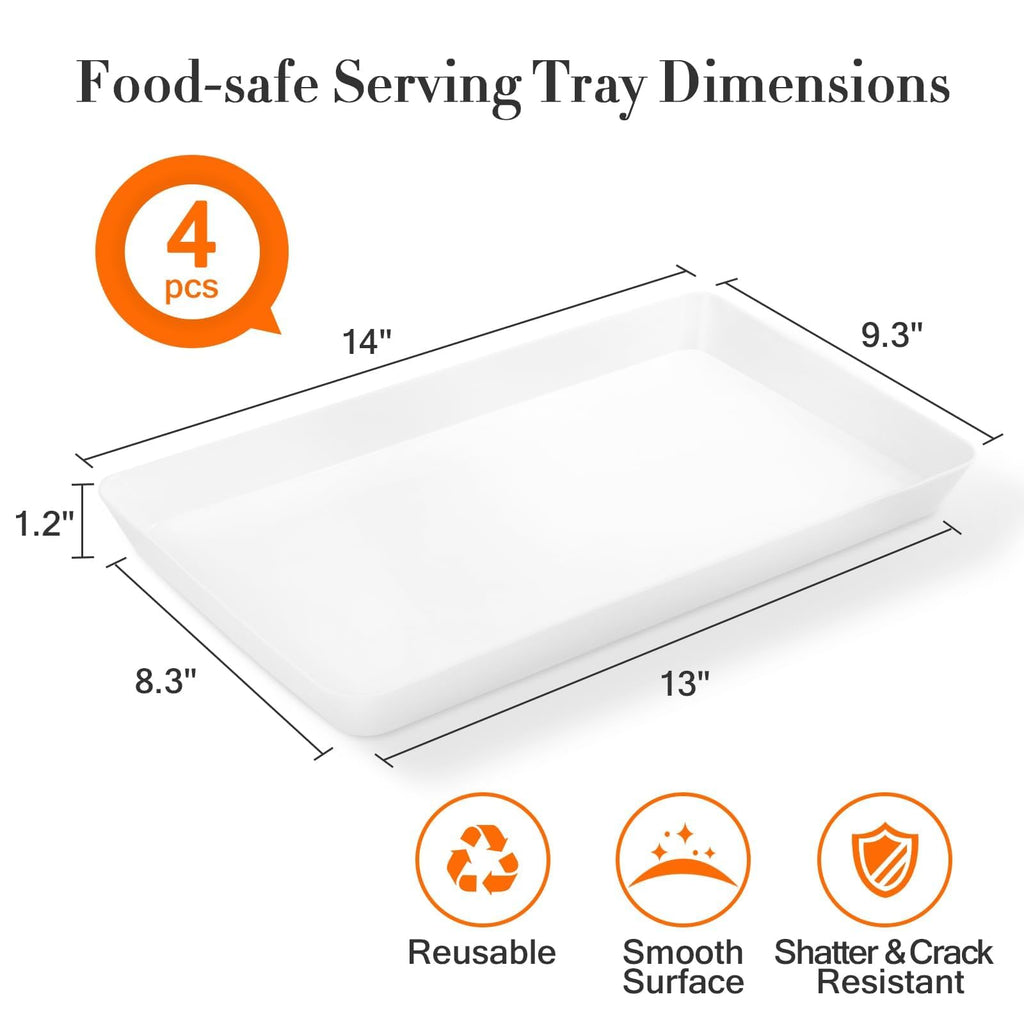 WOWBOX Serving Tray for Entertaining, Serving Platters for Snacks, Fruit, Cookies, Dessert