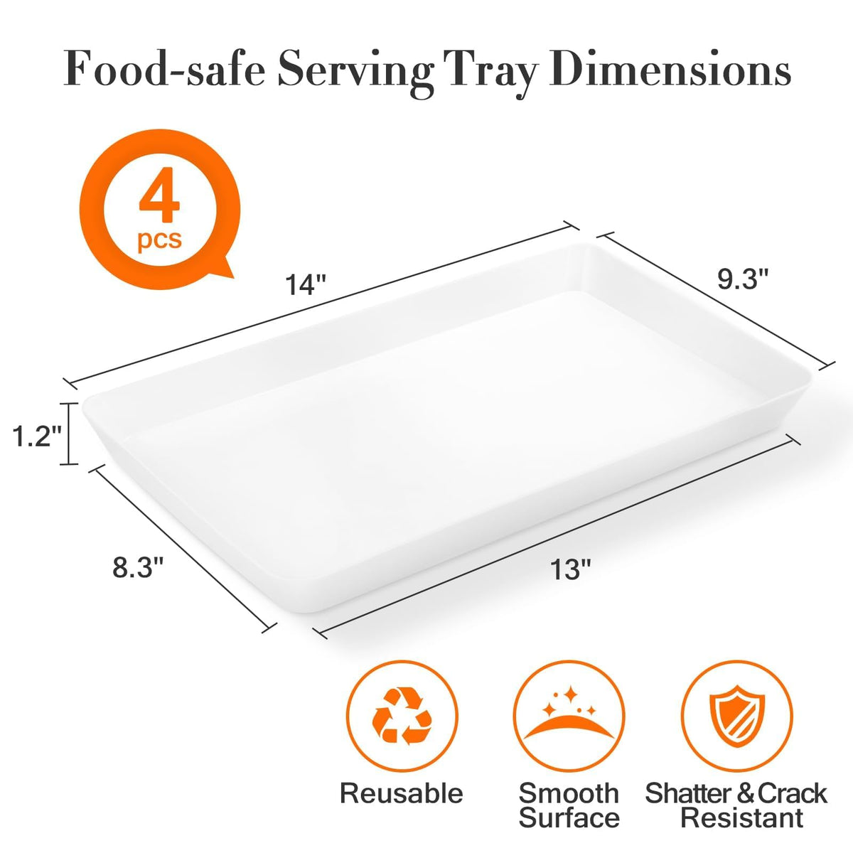 WOWBOX Serving Tray for Entertaining, Serving Platters for Snacks, Fruit, Cookies, Dessert