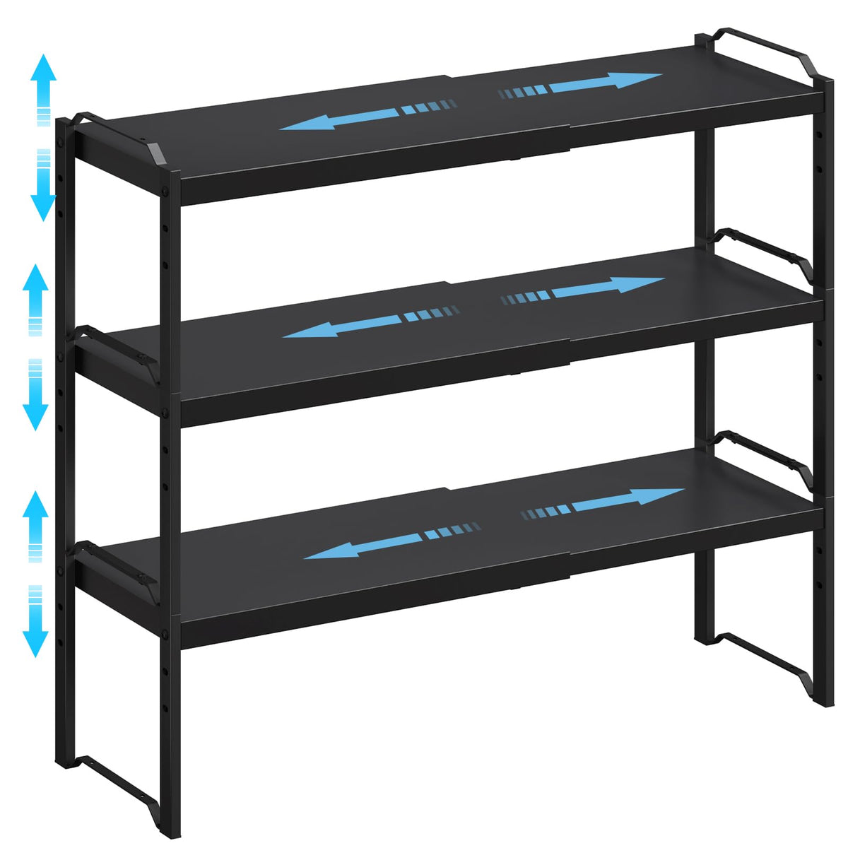2-Pack Expandable Adjustable Kitchen Cabinet Organizer Shelves