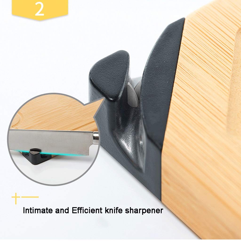 JDXQBLD Solid Wood Cutting Board Household Chopping Board with Handle+Groove Large Bamboo Board Rectangular Knife Board Thickening - for Pasta/Fruit/Cheese/Meat with Knife Sharpe