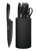 NULAS Knife Set, 8-Piece Kitchen Knife Set with Universal Block - Anti-Rust Chef Knives, Ergonomic Design, Dishwasher Safe