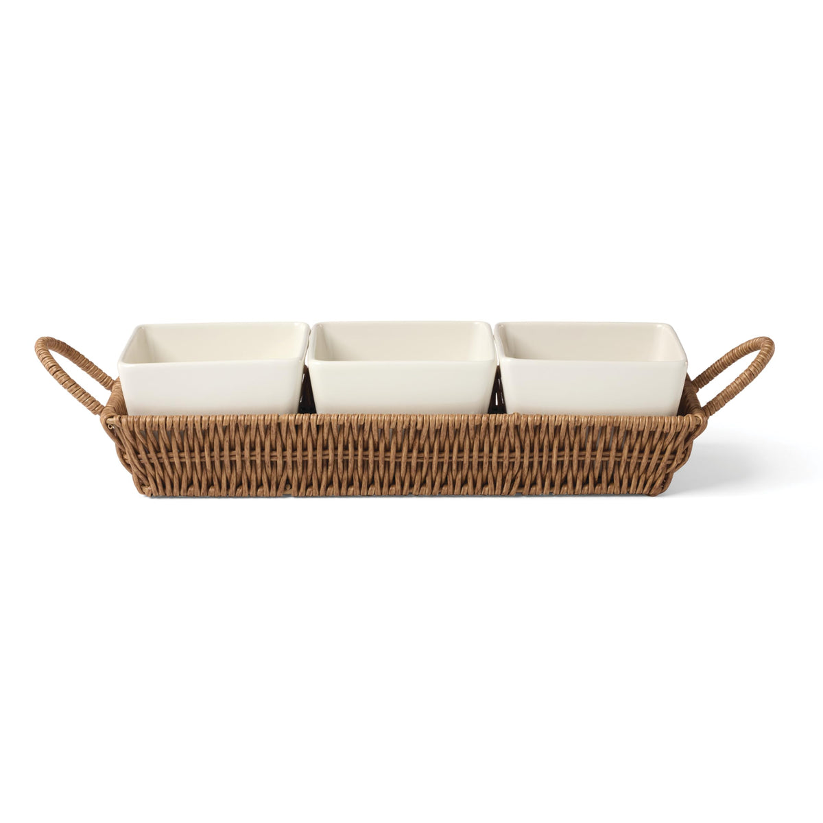 Oneida Willow & White 4-Piece Stoneware Serving Tray Set