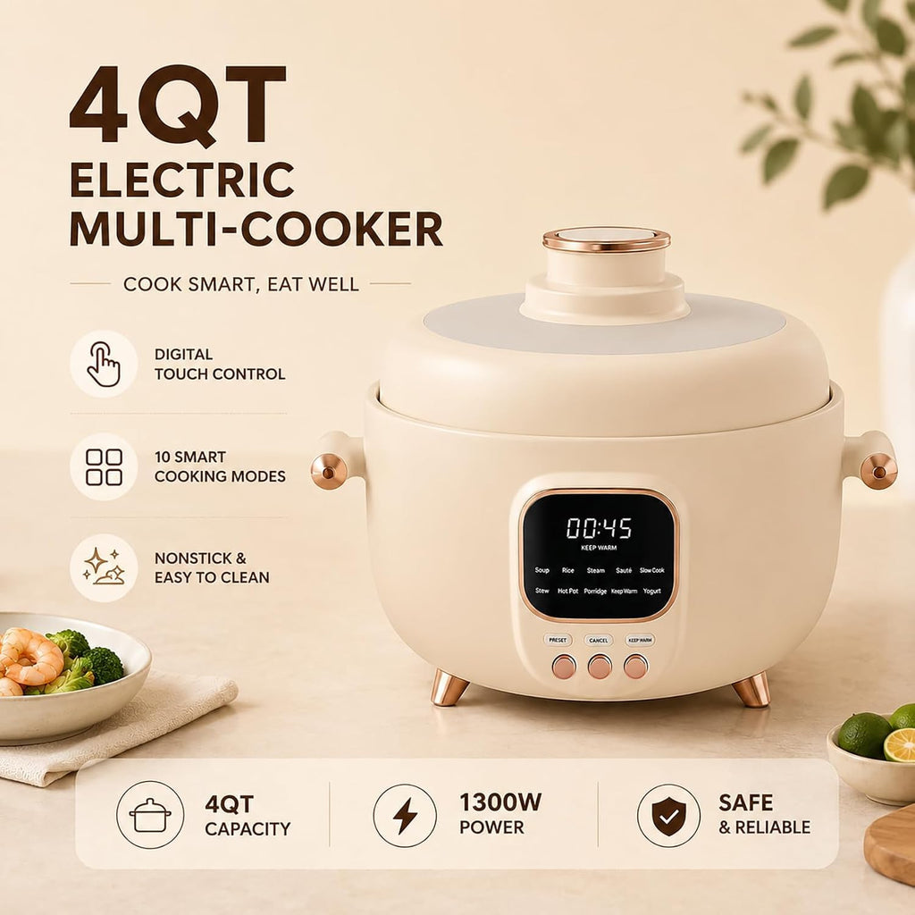 4L 70kPa Smart Electric Pressure Cooker & Multi-Cooker