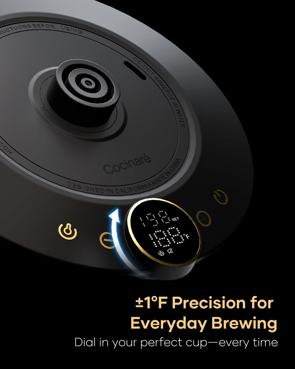 Cocinare FLOW B9 Gooseneck Electric Kettle ±1°F Temperature Control