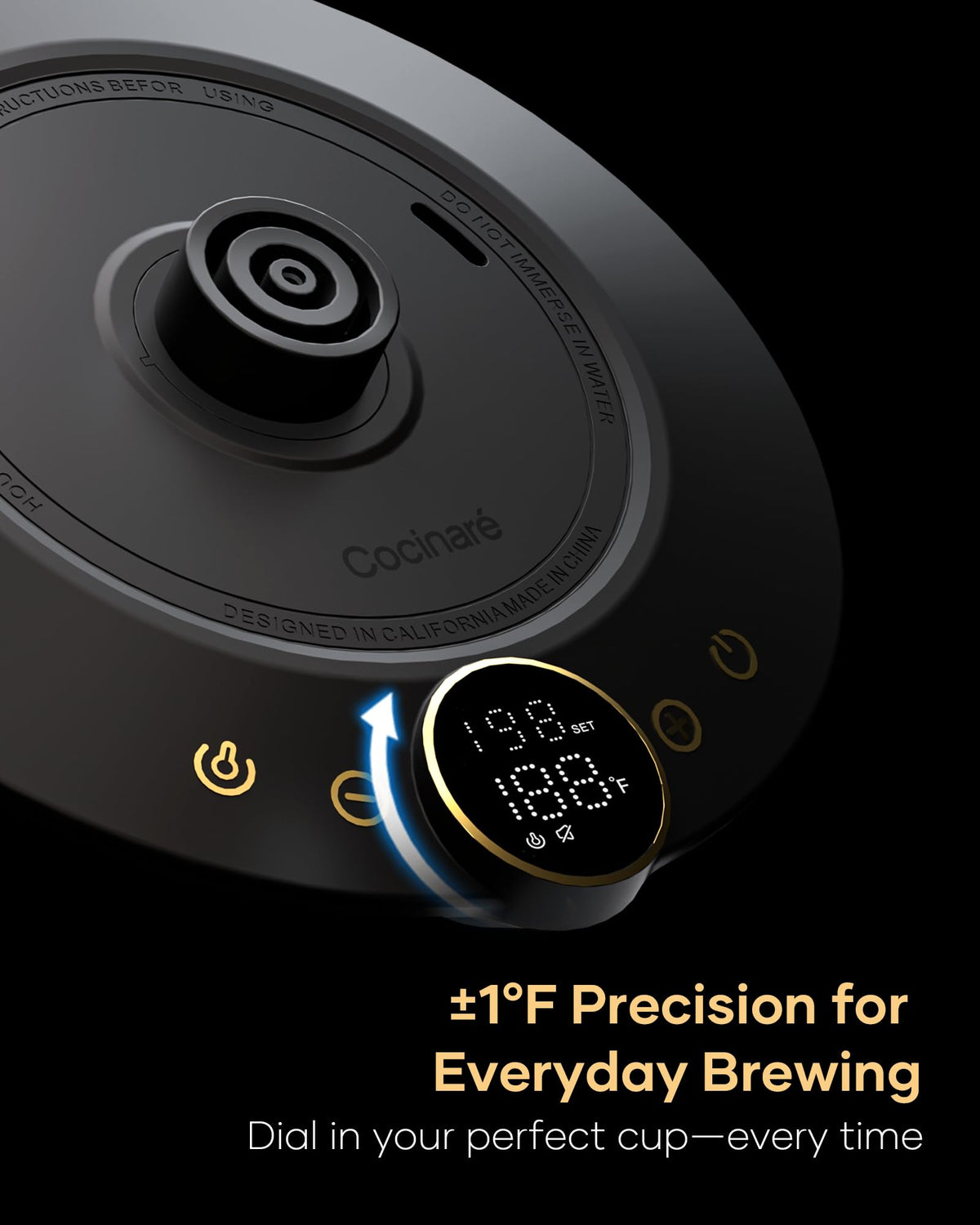 Cocinare FLOW B9 Gooseneck Electric Kettle ±1°F Temperature Control