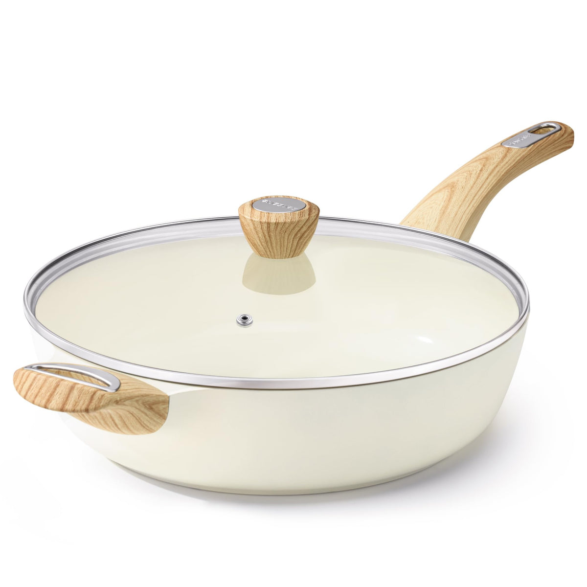 SENSARTE Ceramic Nonstick Deep Frying Pan with Lid