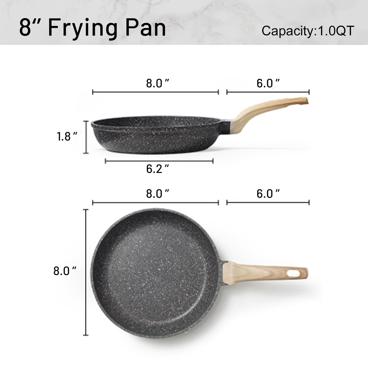 CAROTE Nonstick Granite Frying Pan & Omelet Skillet