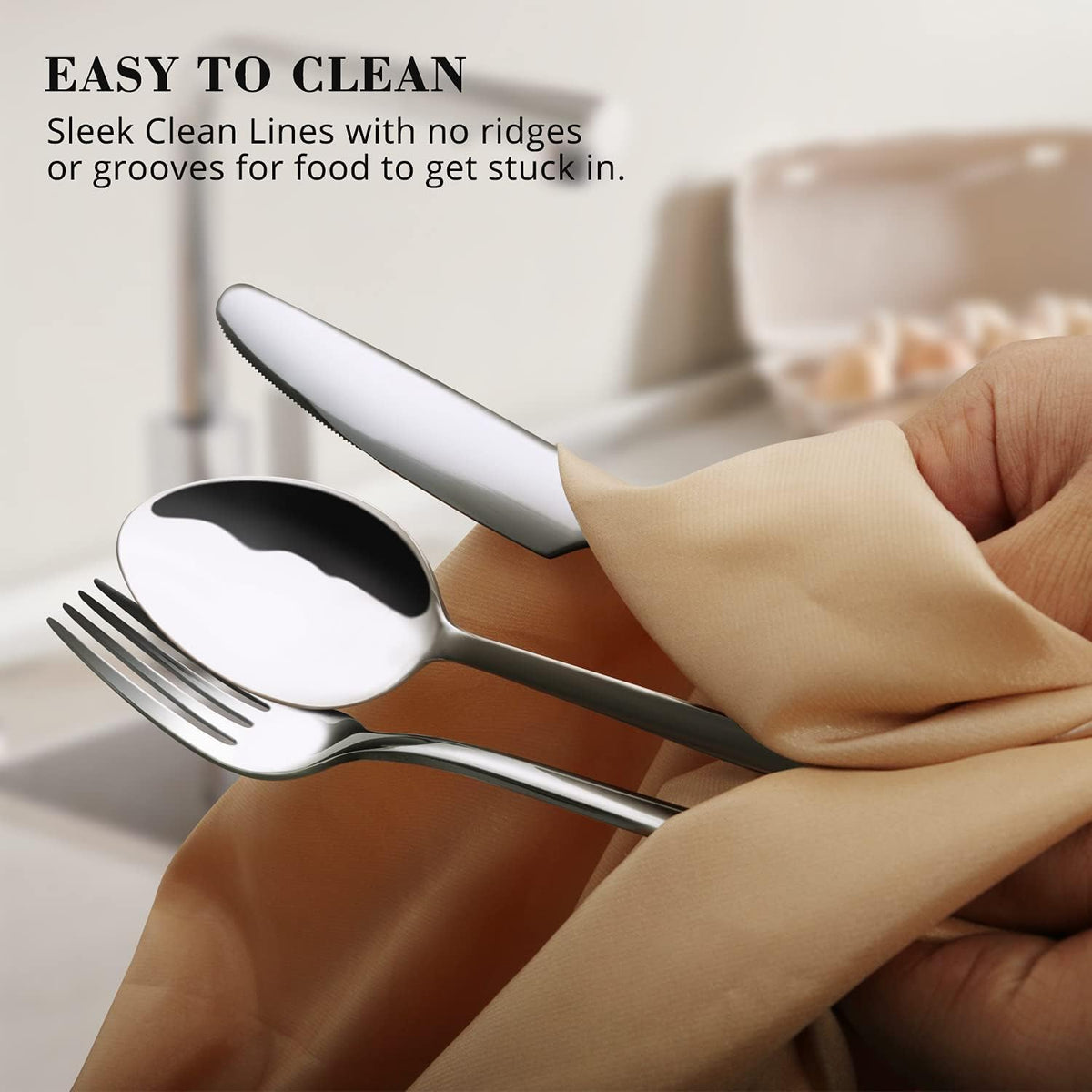 KINGSTONE Silverware Set, Flatware Cutlery Set