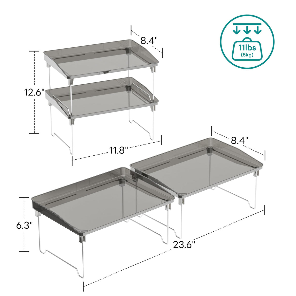 STARLATTA Clear Acrylic Stackable Cabinet Organizer Shelf