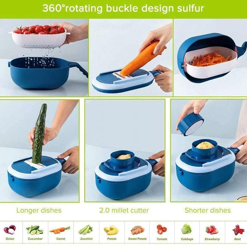 HBJWOV Multi-Function Vegetable Chopper & Mandoline Slicer