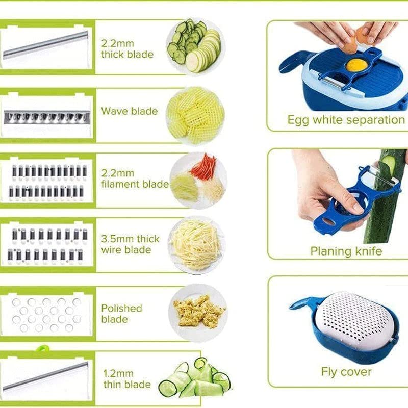 HBJWOV Multi-Function Vegetable Chopper & Mandoline Slicer