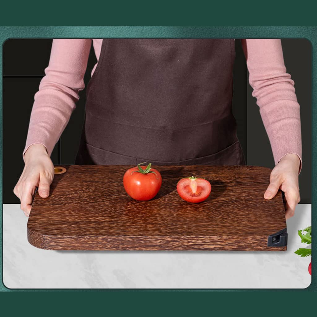 USZWBY Premium Thickened Wooden Cutting Board for Kitchen Double Sided with Handles for Meat Fish Vegetable Cheese Cutting Board for Carving Meat Or Vegetables