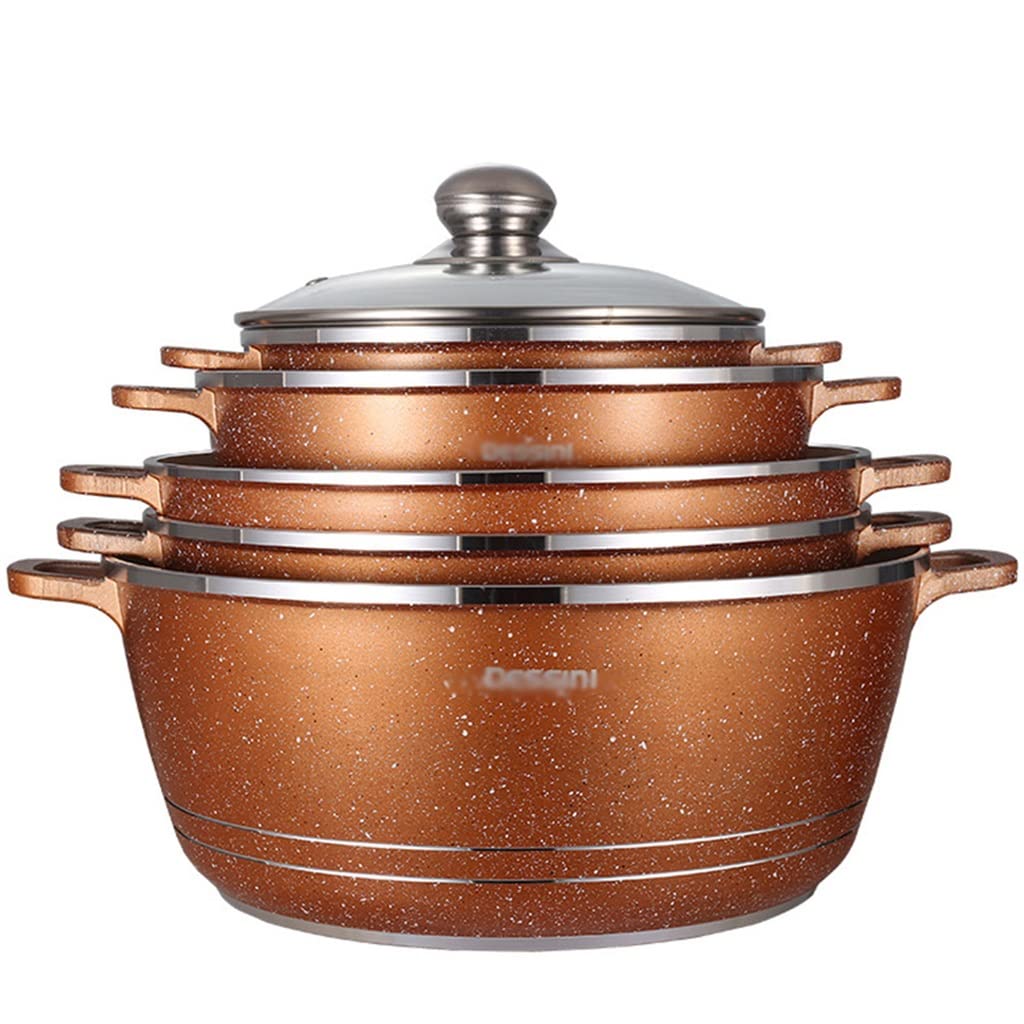 TEDILUVI 10-Piece Nonstick Cookware Set with Glass Lids