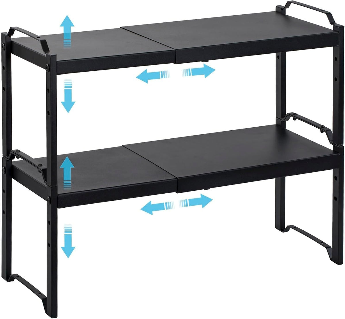 2-Pack Expandable Adjustable Kitchen Cabinet Organizer Shelves
