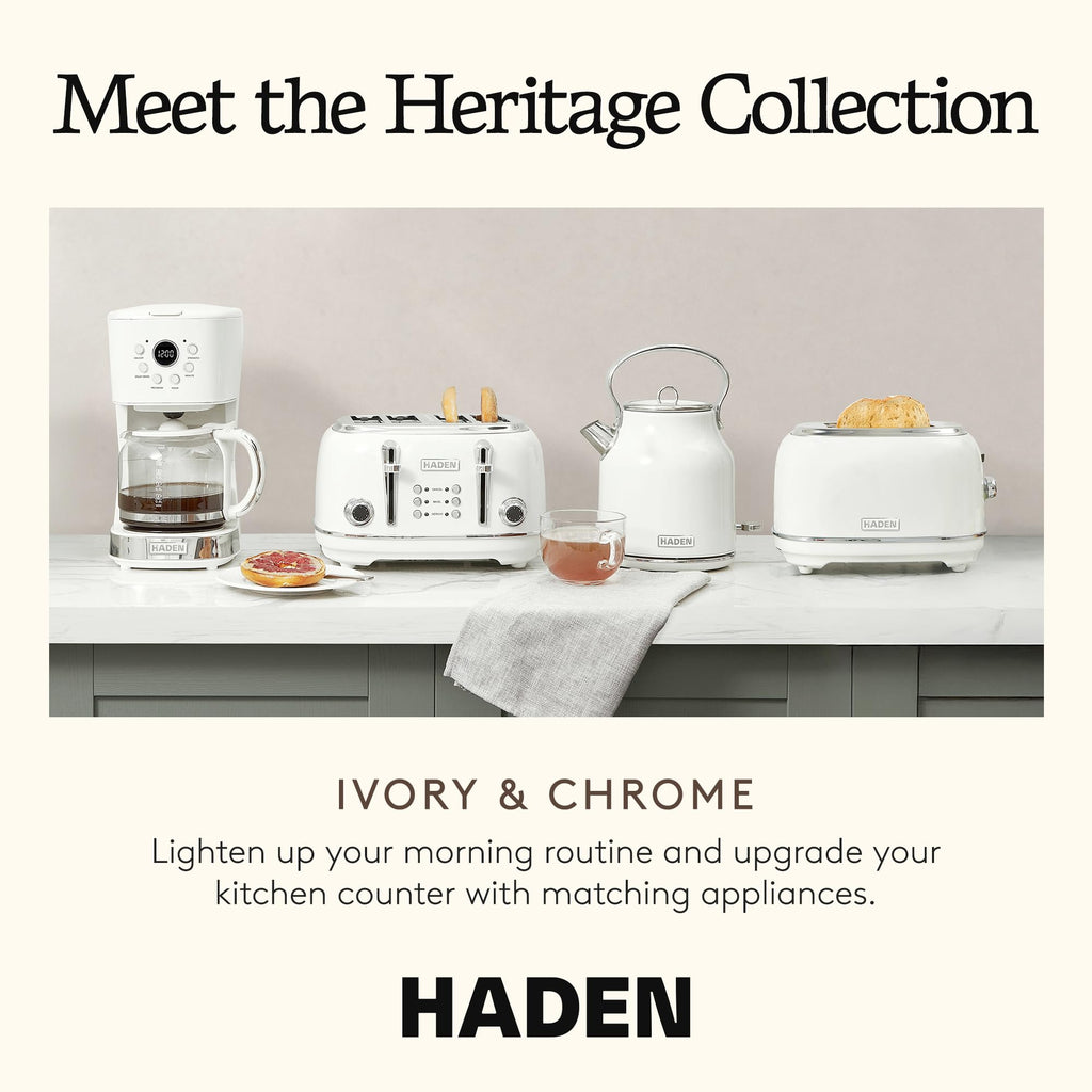 HADEN 12 Cup Programmable Coffee Maker & Heritage 1.7L Electric Tea Kettle