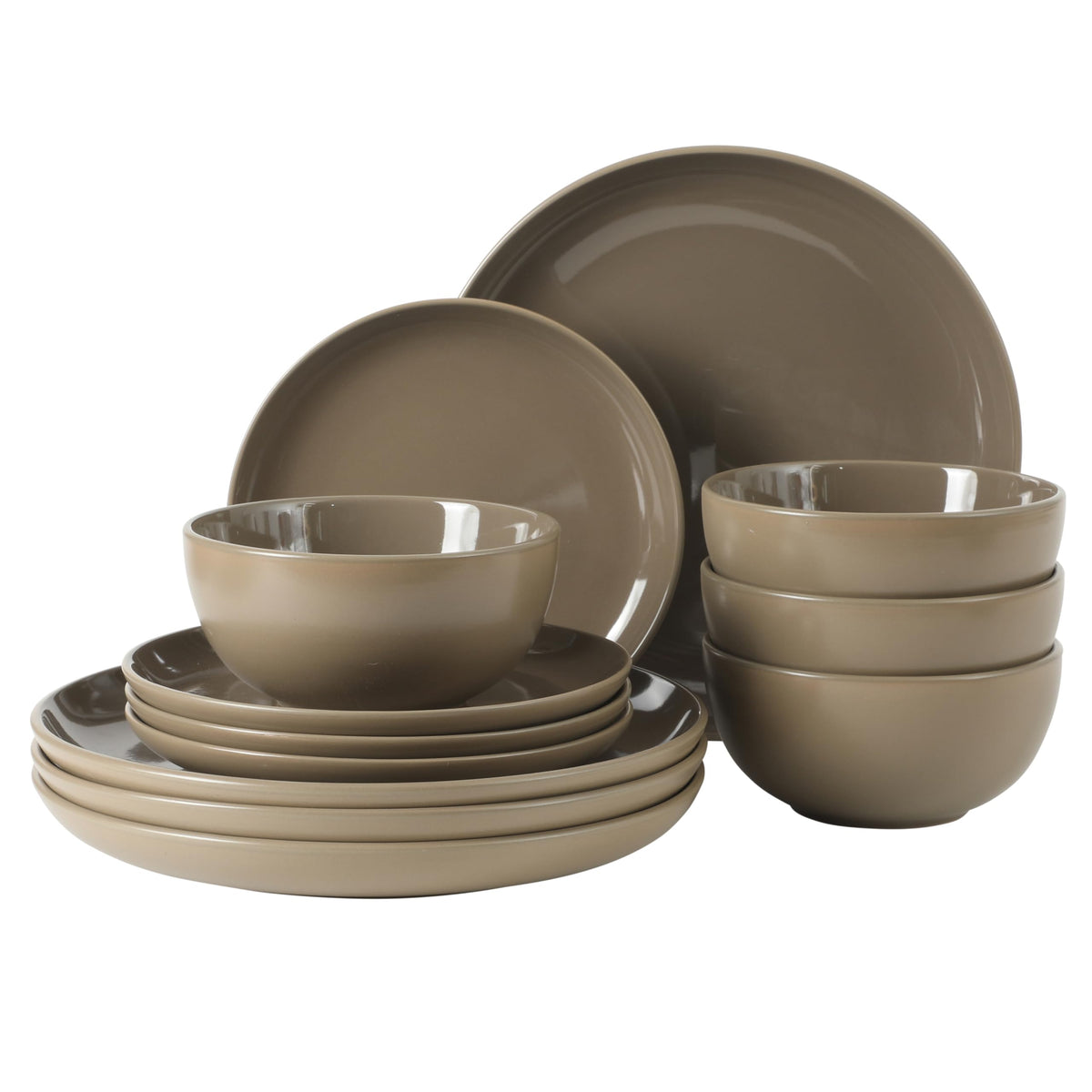 Gibson Home Plates and Bowls Set, 12 Piece Dinnerware Set for 4