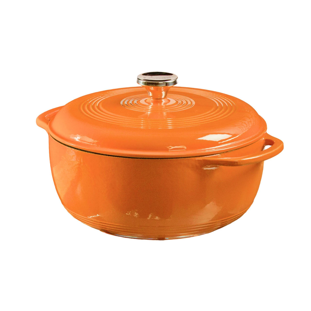 Lodge Essential Enamel Cast Iron Dutch Oven 6 Quarts - Perfect for Bread Baking, Braising, Marinating & Slow Cooking, Features Moisture-Sealing Lid & Dual Handles, Kitchen Essentials, Midnight Chrome