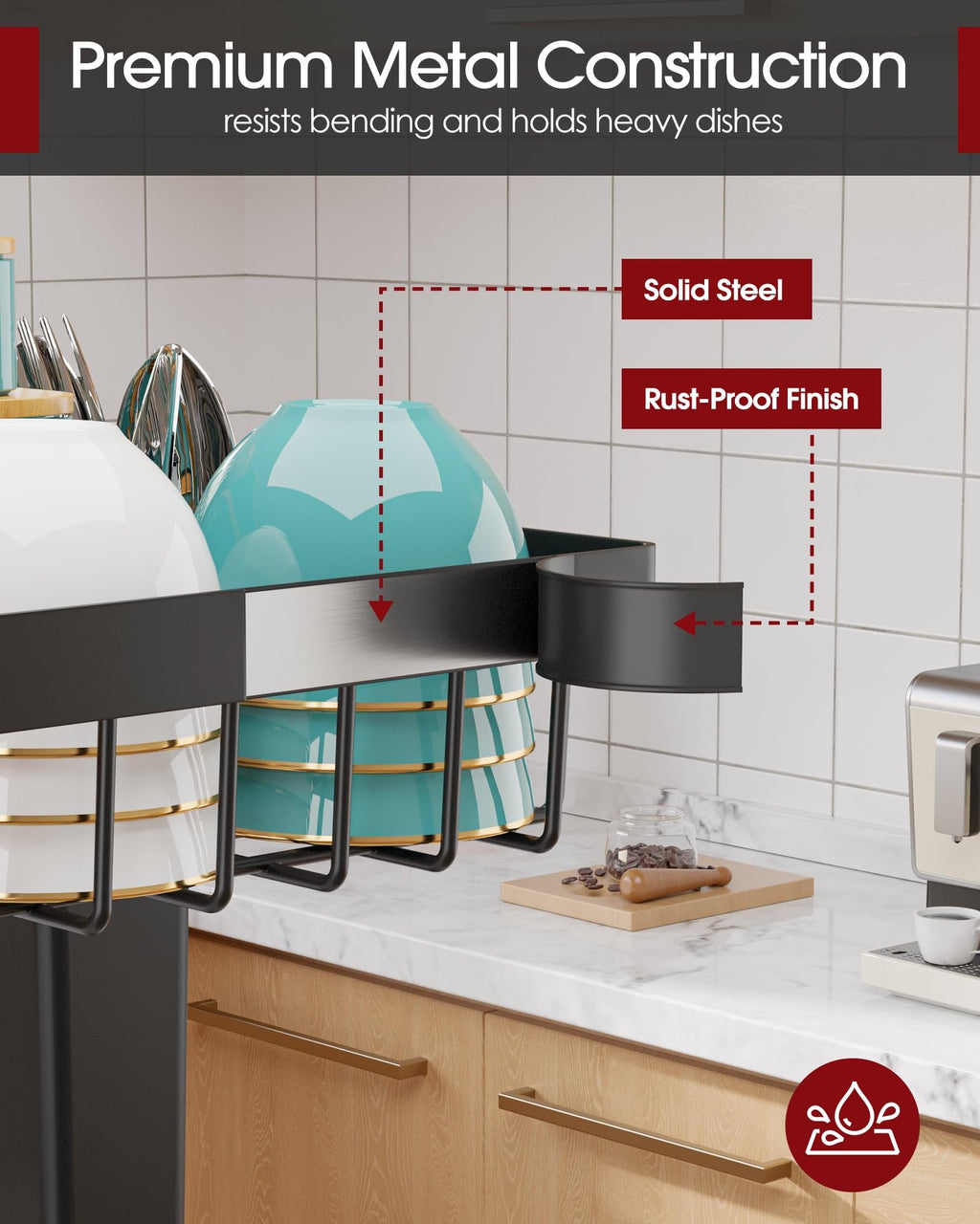 Sakugi Adjustable Over-the-Sink Stainless Steel Dish Rack