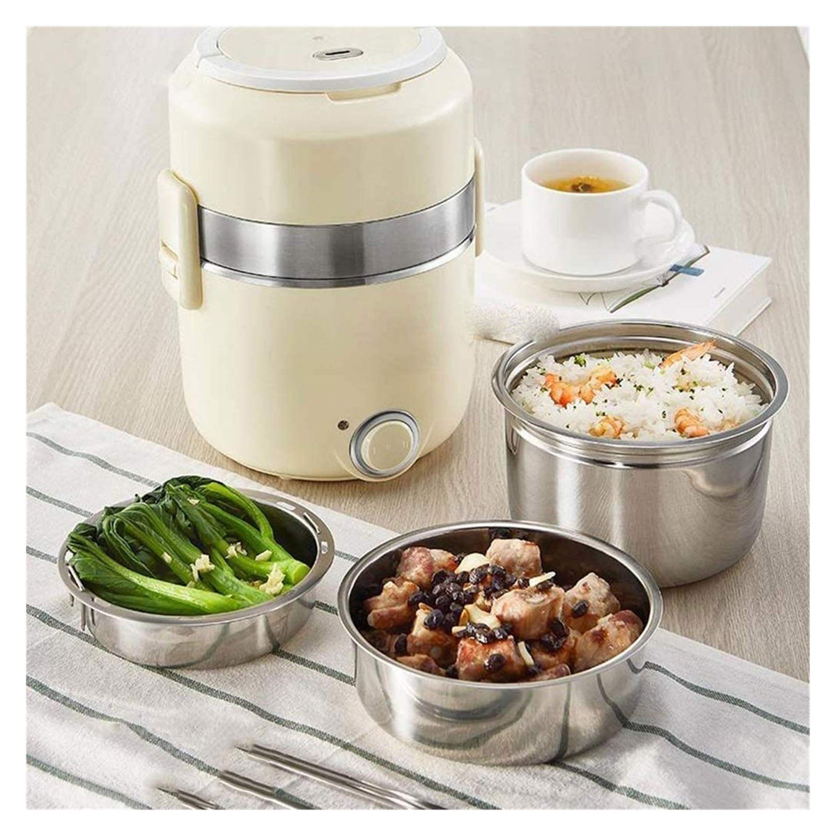 Electric Food Heater 23L Portable Lunch Box Food Steamer for Office and Home