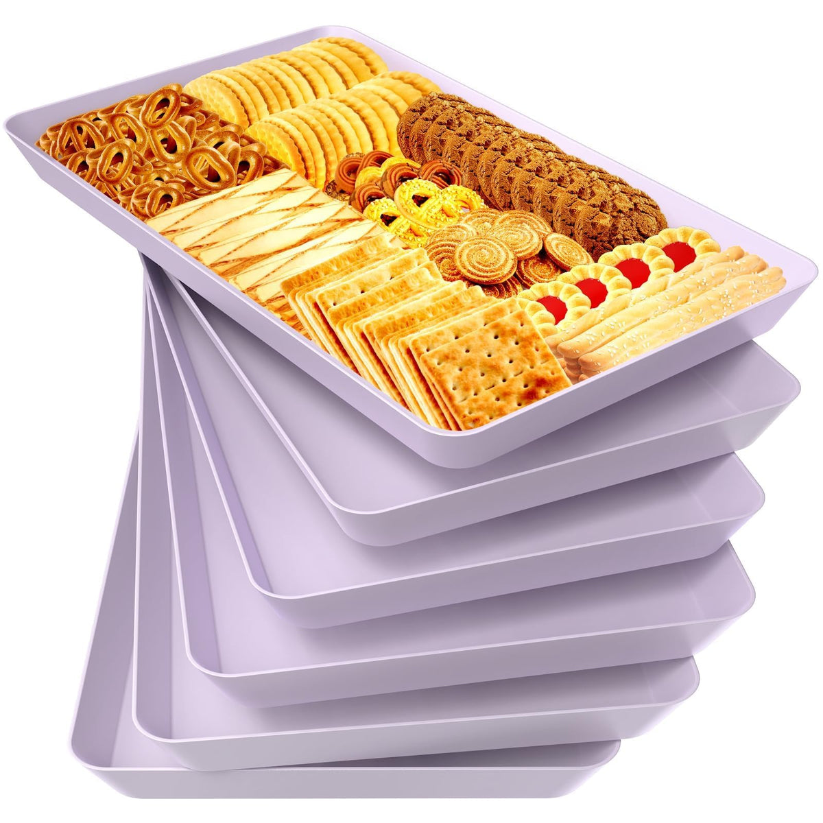 WOWBOX Serving Tray for Entertaining, Serving Platters for Snacks, Fruit, Cookies, Dessert